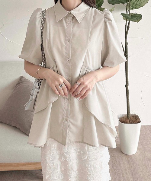 apres jour clair(アプレジュールクレア)の「【apres jour clair】フリルデザインチュニックワンピース【ZOZOTOWN限定アイテム】(シャツワンピース・レディース・ライトグレー/ブルー/オフホワイト・X-LARGE/フリー)」の17枚目の写真