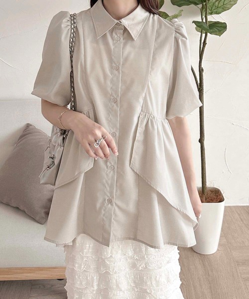 apres jour clair(アプレジュールクレア)の「【apres jour clair】フリルデザインチュニックワンピース【ZOZOTOWN限定アイテム】(シャツワンピース・レディース・ライトグレー/ブルー/オフホワイト・X-LARGE/フリー)」の16枚目の写真