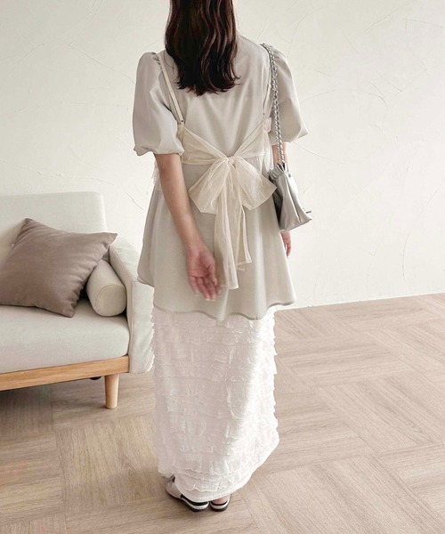 apres jour clair】フリルデザインチュニックワンピース【ZOZOTOWN限定