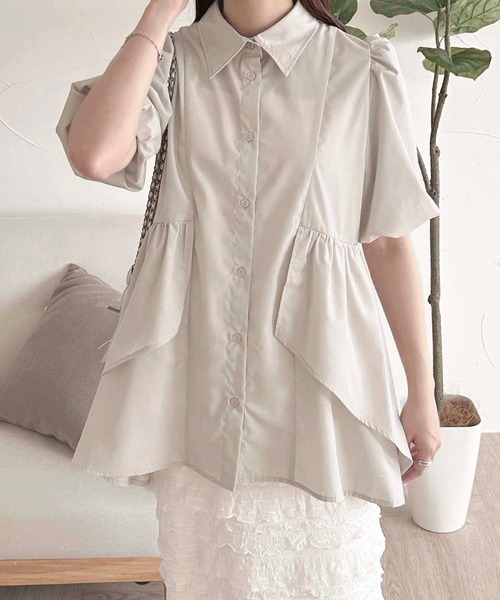 apres jour clair(アプレジュールクレア)の「【apres jour clair】フリルデザインチュニックワンピース【ZOZOTOWN限定アイテム】(シャツワンピース・レディース・ライトグレー/ブルー/オフホワイト・X-LARGE/フリー)」の15枚目の写真