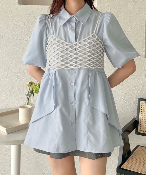 apres jour clair(アプレジュールクレア)の「【apres jour clair】フリルデザインチュニックワンピース【ZOZOTOWN限定アイテム】(シャツワンピース・レディース・ライトグレー/ブルー/オフホワイト・X-LARGE/フリー)」の10枚目の写真