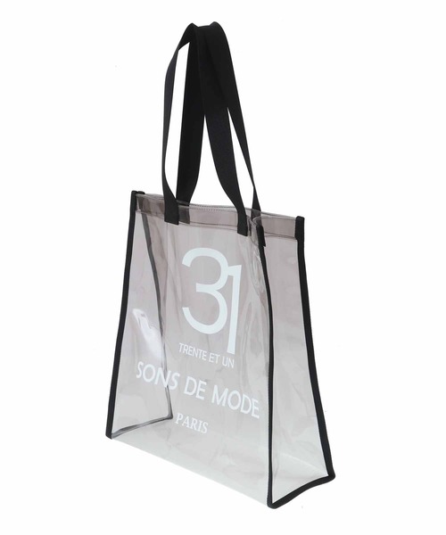 31 Sons de mode（トランテアン　ソン　ドゥ　モード）の「ＰＶＣロゴトートバッグ（トートバッグ・レディース・ホワイト/ブラック・フリー）」の12枚目の写真