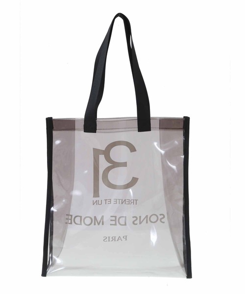 31 Sons de mode（トランテアン　ソン　ドゥ　モード）の「ＰＶＣロゴトートバッグ（トートバッグ・レディース・ホワイト/ブラック・フリー）」の11枚目の写真