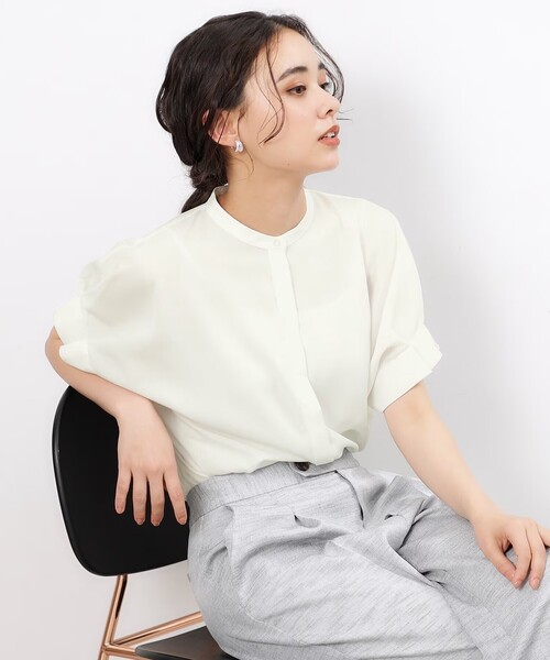 OPAQUE.CLIP（オペークドットクリップ）の「◆タックスリーブブラウス【洗濯機洗い可】（シャツ/ブラウス・レディース・ブラック系/ホワイト/ベージュ系その他3・40/38/42）」の18枚目の写真