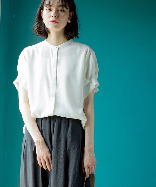 OPAQUE.CLIP（オペークドットクリップ）の「◆タックスリーブブラウス【洗濯機洗い可】（シャツ/ブラウス・レディース・ブラック系/ホワイト/ベージュ系その他3・40/38/42）」の5枚目の写真