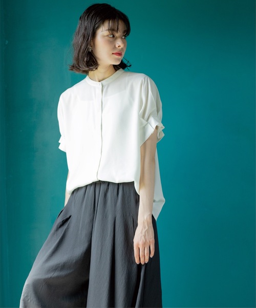 OPAQUE.CLIP（オペークドットクリップ）の「◆タックスリーブブラウス【洗濯機洗い可】（シャツ/ブラウス・レディース・ブラック系/ホワイト/ベージュ系その他3・40/38/42）」の6枚目の写真