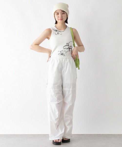 RAGEBLUE(レイジブルー)の「サイドリボン/ナイロンパラシュートパンツ(カーゴパンツ・レディース・オリーブ/ホワイト/オレンジ・FREE)」の12枚目の写真