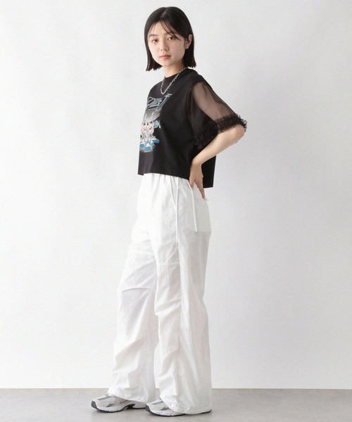 RAGEBLUE(レイジブルー)の「サイドリボン/ナイロンパラシュートパンツ(カーゴパンツ・レディース・オリーブ/ホワイト/オレンジ・FREE)」の10枚目の写真