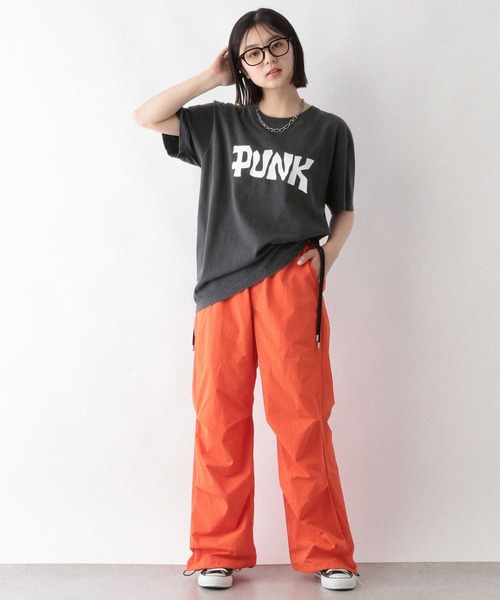 RAGEBLUE(レイジブルー)の「サイドリボン/ナイロンパラシュートパンツ(カーゴパンツ・レディース・オリーブ/ホワイト/オレンジ・FREE)」の7枚目の写真