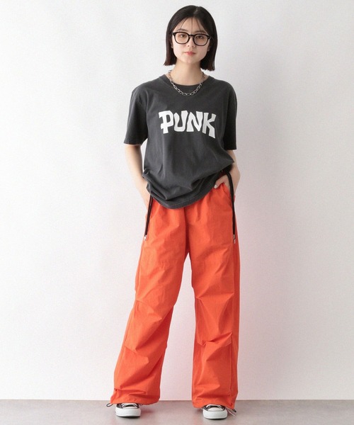 RAGEBLUE(レイジブルー)の「サイドリボン/ナイロンパラシュートパンツ(カーゴパンツ・レディース・オリーブ/ホワイト/オレンジ・FREE)」の6枚目の写真