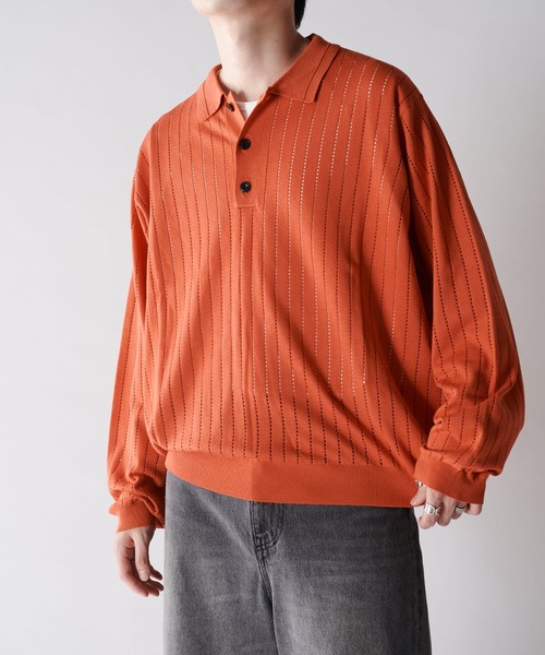 Lui's（ルイス）の「針抜きニットポロシャツ（ニット/セーター