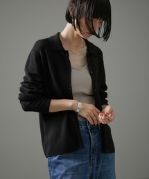 SALON adam et rope' | オーガニックコットンスムースポロカーディガン【洗える】(カーディガン/ボレロ)