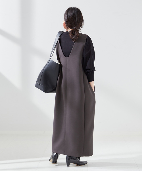 journal standard L'essage(ジャーナルスタンダードレサージュ)の「トリプルクロスストレッチ ワンピース(ワンピース・レディース・チャコールグレー/ブラック・FREE)」の12枚目の写真