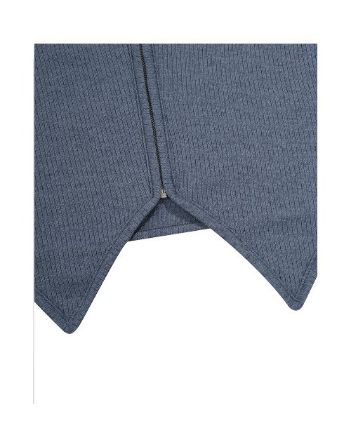 muahmuah（ムーアムーア）の「A'GEM/9 × .kom 『muah muah/ムーアムーア』 LOGOSTITCHKNITZIPUPVEST/ロゴステッチ ニット　ジップアップベスト（ベスト・レディース・ブラック/グレー/ホワイト/ブルー・FREE）」の5枚目の写真