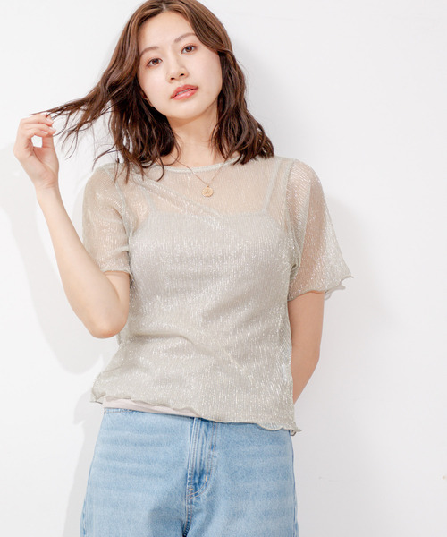 Jayro(ジャイロ)の「ラメプリーツ半袖T(Tシャツ/カットソー・レディース・ブラック/ゴールド/シルバー・M)」の17枚目の写真