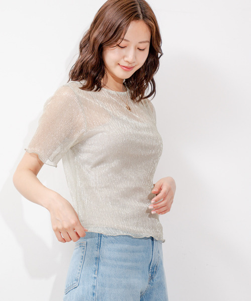 Jayro(ジャイロ)の「ラメプリーツ半袖T(Tシャツ/カットソー・レディース・ブラック/ゴールド/シルバー・M)」の16枚目の写真