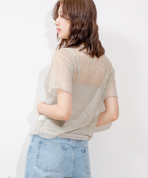 Jayro(ジャイロ)の「ラメプリーツ半袖T(Tシャツ/カットソー・レディース・ブラック/ゴールド/シルバー・M)」の15枚目の写真