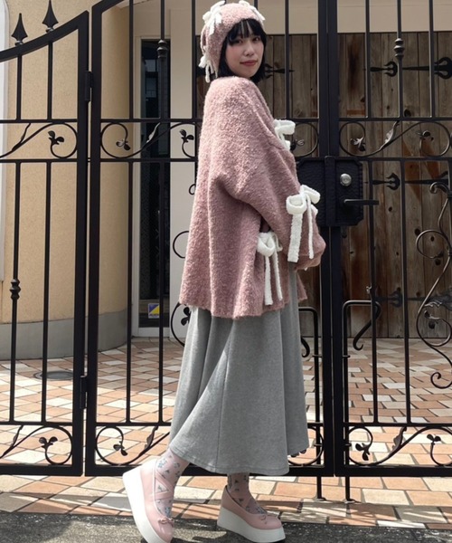 Candy Stripper（キャンディストリッパー）の「FLUFFY RIBBON ビーニー（ニットキャップ/ビーニー・レディース・ピンク/アイボリー/ブラック・FREE）」の10枚目の写真