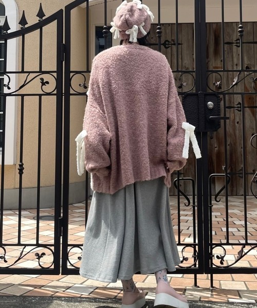 Candy Stripper（キャンディストリッパー）の「FLUFFY RIBBON ビーニー（ニットキャップ/ビーニー・レディース・ピンク/アイボリー/ブラック・FREE）」の11枚目の写真