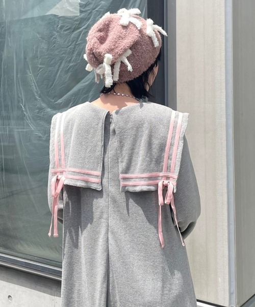 Candy Stripper（キャンディストリッパー）の「FLUFFY RIBBON ビーニー（ニットキャップ/ビーニー・レディース・ピンク/アイボリー/ブラック・FREE）」の14枚目の写真