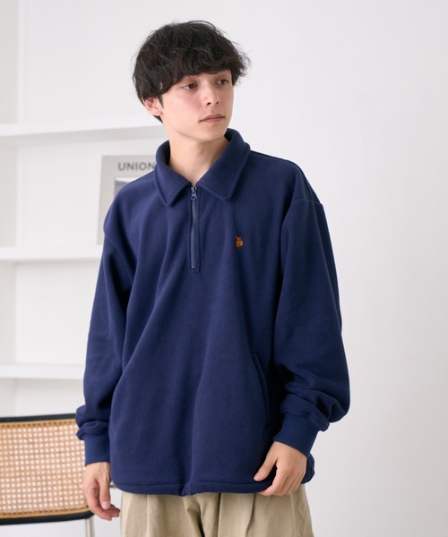 U.S. POLO ASSN.（ユーエスポロアッスン）の「U.S. POLO ASSN. フリース素材 ハーフジップ アノラック（スウェット・レディース・ブラック/ネイビー/ワインレッド/ベージュ/グレー・M/L）」の8枚目の写真