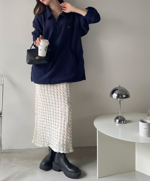 U.S. POLO ASSN.（ユーエスポロアッスン）の「U.S. POLO ASSN. フリース素材 ハーフジップ アノラック（スウェット・レディース・ブラック/ネイビー/ワインレッド/ベージュ/グレー・M/L）」の18枚目の写真