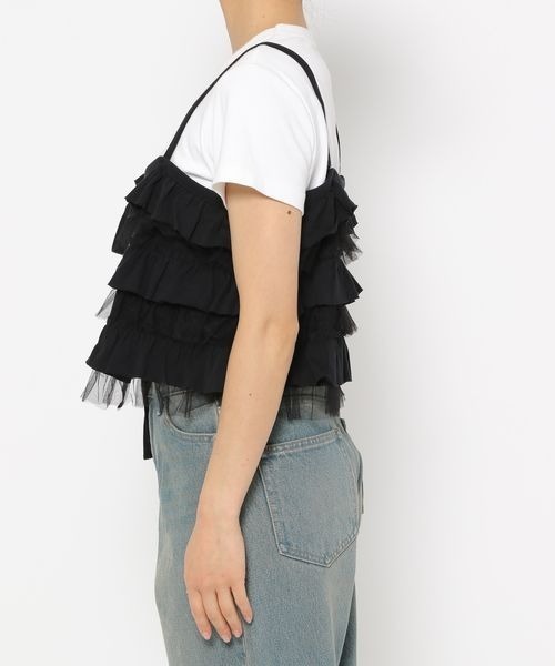 LOWRYS FARM（ローリーズファーム）の「カットフリルチュールビスチェ　131351（キャミソール・レディース・グレー/ブラック/アイボリー・FREE）」の8枚目の写真