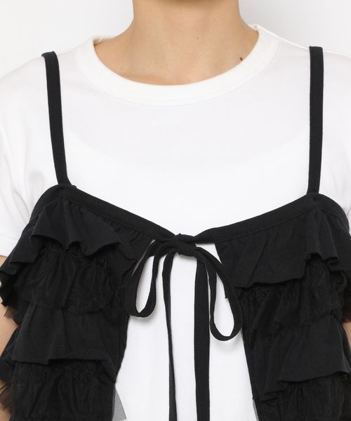 LOWRYS FARM（ローリーズファーム）の「カットフリルチュールビスチェ　131351（キャミソール・レディース・グレー/ブラック/アイボリー・FREE）」の10枚目の写真