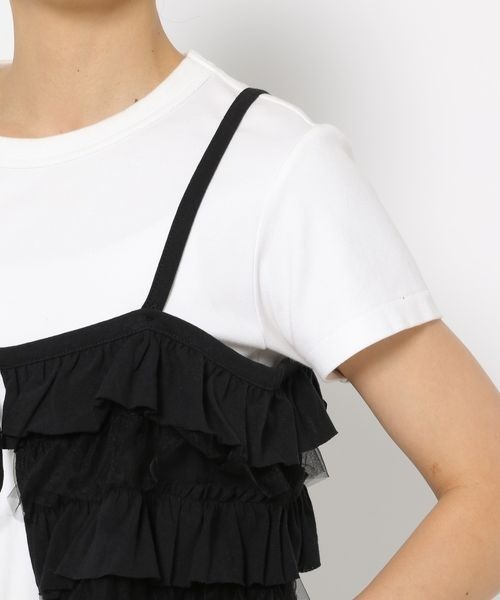 LOWRYS FARM（ローリーズファーム）の「カットフリルチュールビスチェ　131351（キャミソール・レディース・グレー/ブラック/アイボリー・FREE）」の11枚目の写真