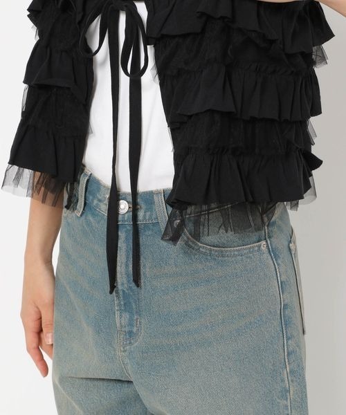 LOWRYS FARM（ローリーズファーム）の「カットフリルチュールビスチェ　131351（キャミソール・レディース・グレー/ブラック/アイボリー・FREE）」の12枚目の写真