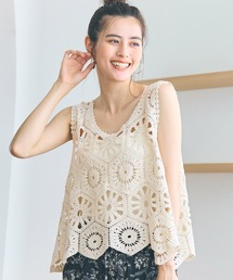 coca(coca) | クロシェ編みフラワービスチェ(タンクトップ)