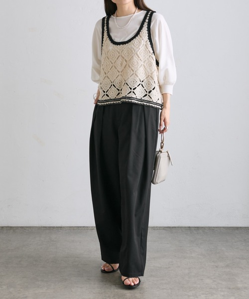 PUAL CE CIN(ピュアルセシン)の「ツータックスラックスパンツ(スラックス・レディース・ブラック/グレー・FREE)」の19枚目の写真