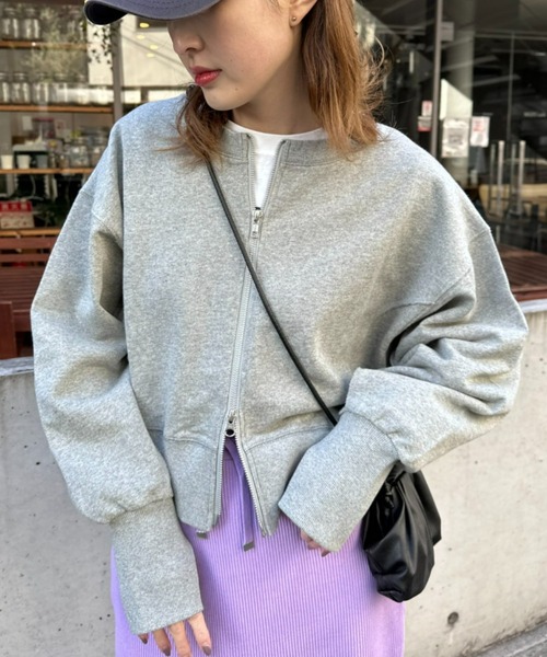CIAOPANIC TYPY（チャオパニックティピー）の「【リバイバル/WEB限定】2WAYクロップド丈ダブルジップスウェット（スウェット・レディース・チャコールグレー/ライトグレー/グレー/イエロー/ブルー・ONE SIZE）」の22枚目の写真