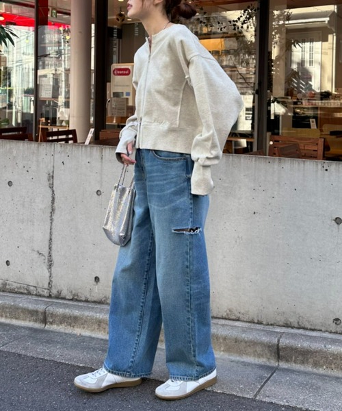 CIAOPANIC TYPY（チャオパニックティピー）の「【リバイバル/WEB限定】2WAYクロップド丈ダブルジップスウェット（スウェット・レディース・チャコールグレー/ライトグレー/グレー/イエロー/ブルー・ONE SIZE）」の20枚目の写真