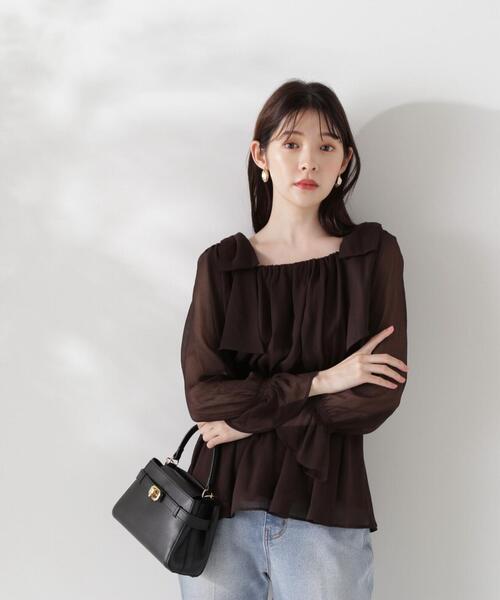 PROPORTION BODY DRESSING(プロポーションボディドレッシング)の「ショルダーリボンシャーリングブラウス / 1214210811(シャツ/ブラウス・レディース・ピンク/グレー/ブラウン・MEDIUM/SMALL)」の19枚目の写真