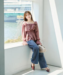 PROPORTION BODY DRESSING | ショルダーリボンシャーリングブラウス / 1214210811(シャツ/ブラウス)