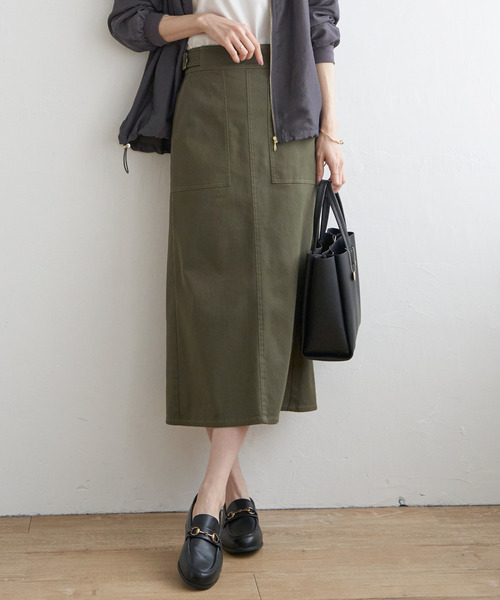ikka（イッカ）の「【雑誌InRed10月号掲載】ストレッチIラインスカート（スカート・レディース・ライトベージュ/オリーブ/ブルー/ネイビー・L/M/S）」の14枚目の写真