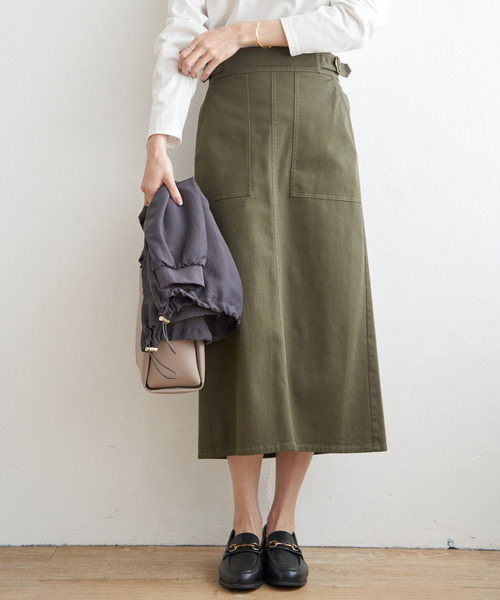 ikka（イッカ）の「【雑誌InRed10月号掲載】ストレッチIラインスカート（スカート・レディース・ライトベージュ/オリーブ/ブルー/ネイビー・L/M/S）」の13枚目の写真