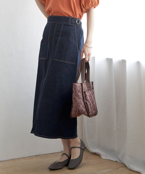 ikka（イッカ）の「【雑誌InRed10月号掲載】ストレッチIラインスカート（スカート・レディース・ライトベージュ/オリーブ/ブルー/ネイビー・L/M/S）」の11枚目の写真