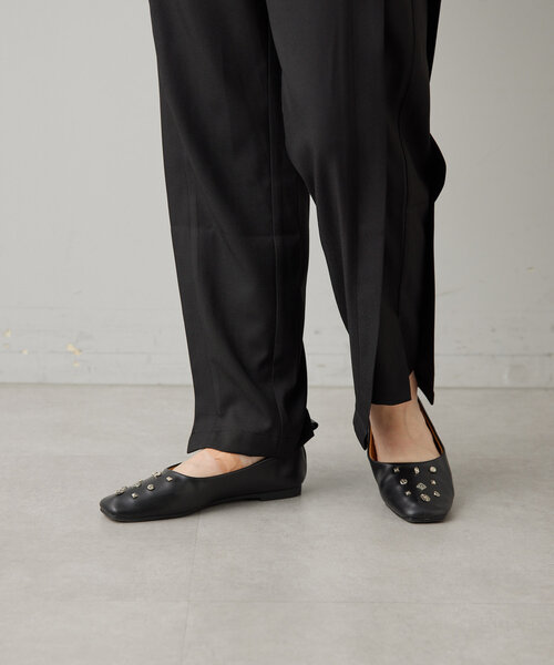 イアパピヨネ　スタッズパンプス ear PAPILLONNER - 茶 S イアパピヨネ スタッズパンプス SUM1