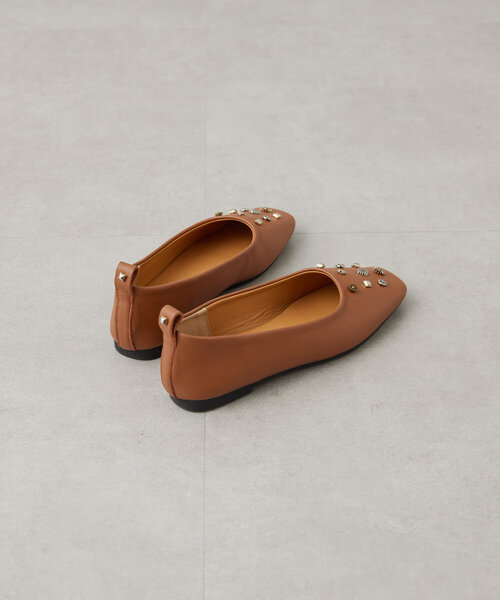 イアパピヨネ　スタッズパンプス ear PAPILLONNER - 茶 S イアパピヨネ スタッズパンプス SUM1