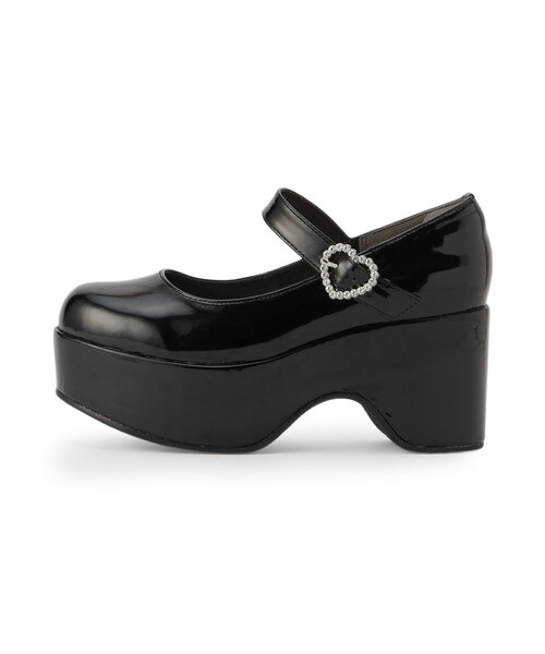 cs T&P（シーエスティーアンドピー）の「キラキラハートバックルらくちんウエッジ厚底パンプス（パンプス・レディース・ブラック/ブラック系1/アイボリー系1/レッド系3・LL/S/M/L）」の22枚目の写真