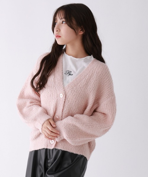 repipi armario（レピピ アルマリオ）の「☆セットアイテム☆フワフワニットカーデ×メロウロンT（カーディガン/ボレロ・キッズ・アイボリー/ベージュ/ピンク/ブルー・SMALL/LARGE/MEDIUM）」の4枚目の写真