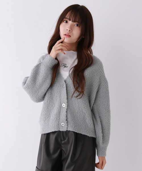 repipi armario（レピピ アルマリオ）の「☆セットアイテム☆フワフワニットカーデ×メロウロンT（カーディガン/ボレロ・キッズ・アイボリー/ベージュ/ピンク/ブルー・SMALL/LARGE/MEDIUM）」の3枚目の写真