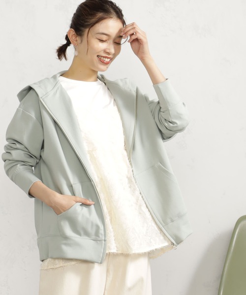 FOUND GOOD(ファウンドグッド)の「ダンボールZIPパーカー(パーカー・レディース・アイボリー/グレー系5/ブラック/グリーン系2・M/L)」の4枚目の写真