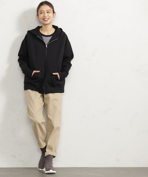 FOUND GOOD(ファウンドグッド)の「ダンボールZIPパーカー(パーカー・レディース・アイボリー/グレー系5/ブラック/グリーン系2・M/L)」の2枚目の写真