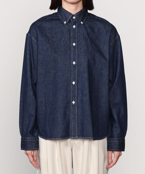 GYMPHLEX（ジムフレックス）の「Gymphlex | ライトデニム ショートボタンダウン長袖シャツ WOMEN（シャツ/ブラウス・レディース・インディゴブルー・12）」の8枚目の写真