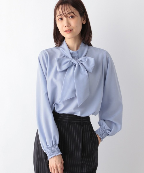 うさあ セール】お手入れらくらく2WAYボウタイブラウス/115546（シャツ