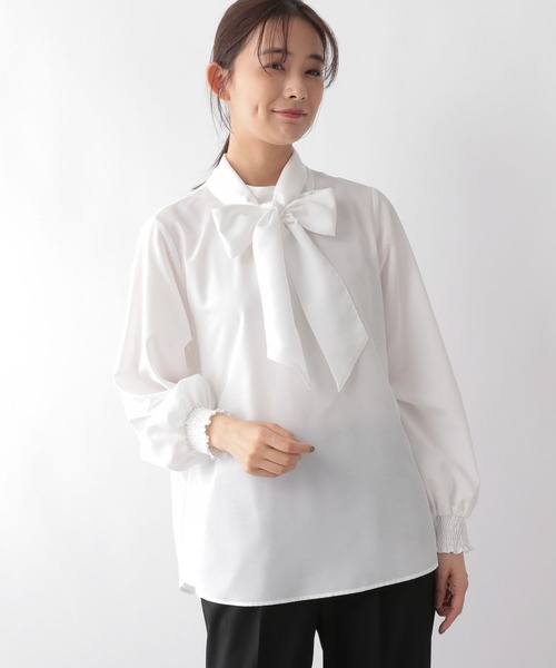 セール】お手入れらくらく2WAYボウタイブラウス/115546（シャツ