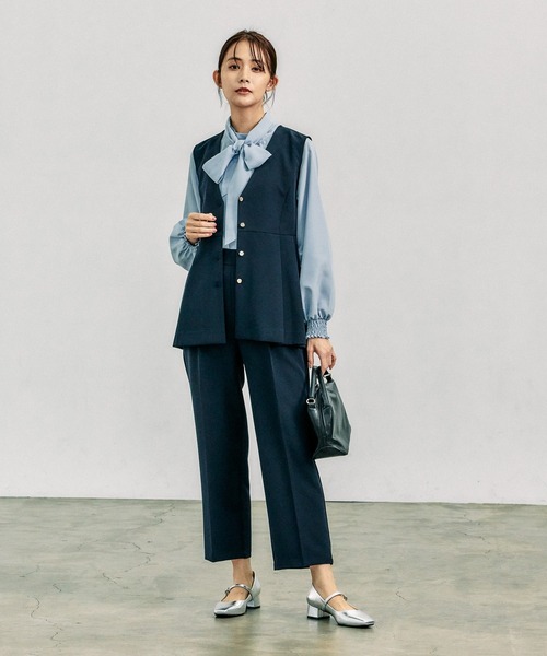 セール】お手入れらくらく2WAYボウタイブラウス/115546（シャツ